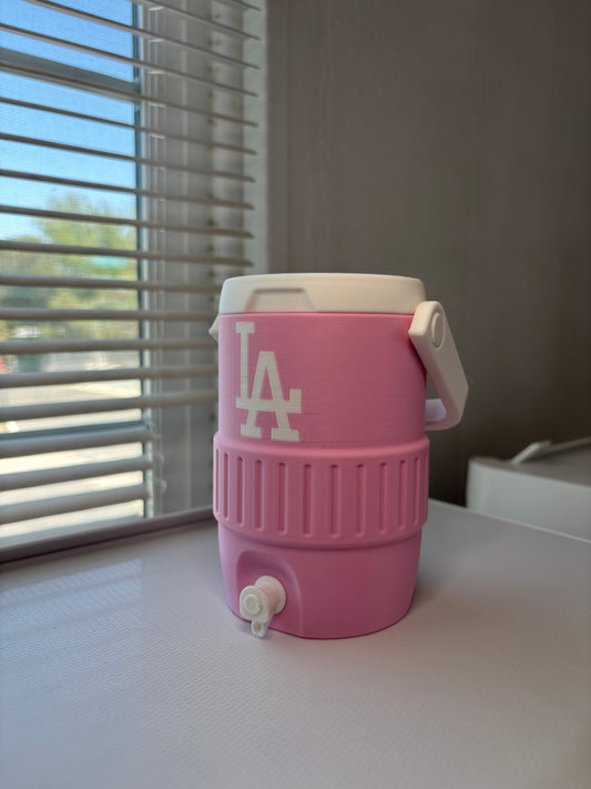 Pink & White Dodgers can holder koozies