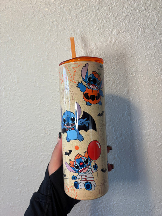 Halloween stitch tumbler