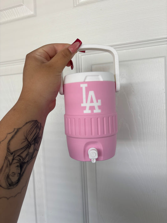Pink & White Dodgers can holder koozies