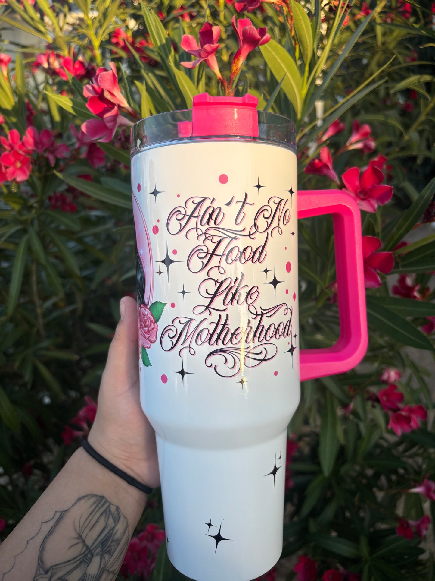 Motherhood 40oz tumbler ( pink )