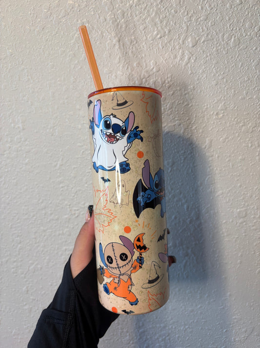 Halloween stitch tumbler